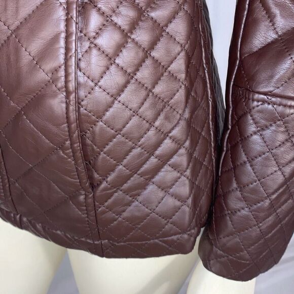 NWT Harve Bernard Women's Textured Quilted Jacket Chocolate Brown Small - Picture 6 of 14